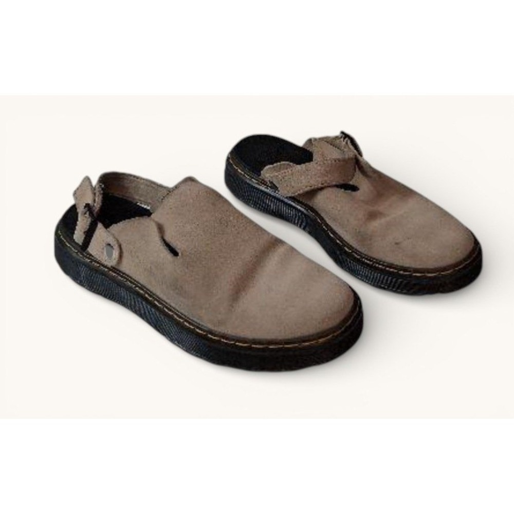 Dr Martens Carlson Mule Clog Womens 9 Tan Suede Slip On Buckle